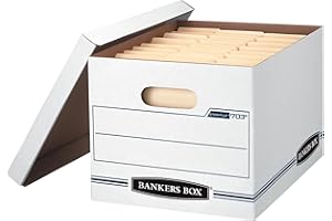 Bankers Box 12-Pack Basic Duty File Storage Boxes with Lids, Letter/Legal, STOR/FILE, (00703)