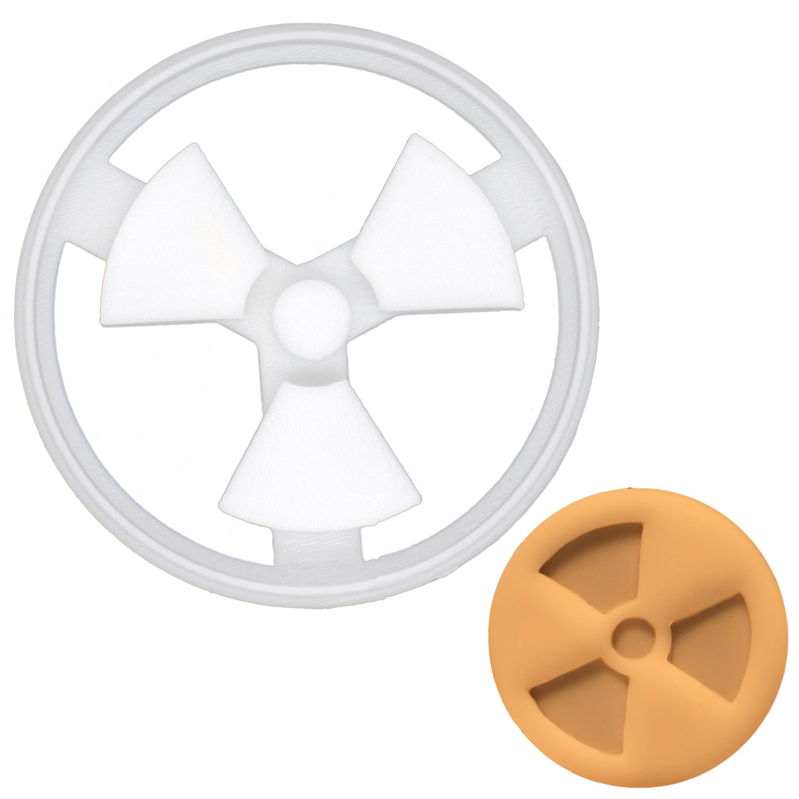 BAKERLOGY Radiation Symbol Cookie Cutter - Detailed Biscuit Cutter Design for Baking and Crafts, Ideal on Fondant, Dough, Clay