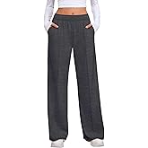 Neer Women's Wide Leg Sweatpants Elastic High Waist Baggy Straight Leg Lounge Pants Athletic Joggers with Pockets
