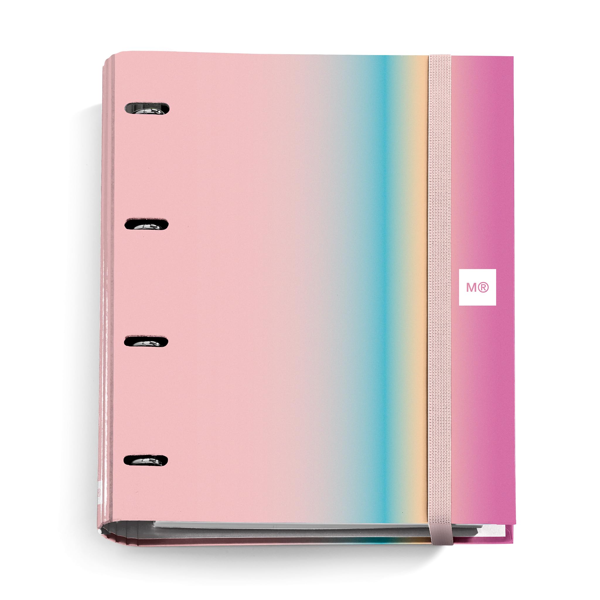 Miquelrius - Carpebloc A4 4 Ring Binder + Refill 100 Sheets of 90 g/m² with 5 mm Squares, Elastic Closure, Aurora West Bay Collection