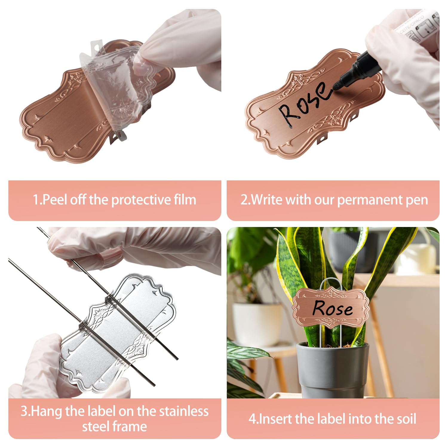 IKSII 30 Pack Metal Plant Labels,Larger Area 3.7