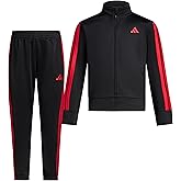 adidas Boys&rsquo; 2-Piece Full-Zip Jacket and Jogger Set &ndash; Side Pockets and Ribbed Trim, Elastic Waistband, Regular Fit