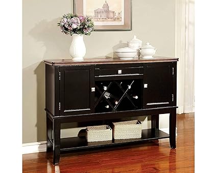 Aprodz Mango Wood Morrison Wine Storage Stylish Bar Cabinet for for Living Room | Cherry and Black Finish