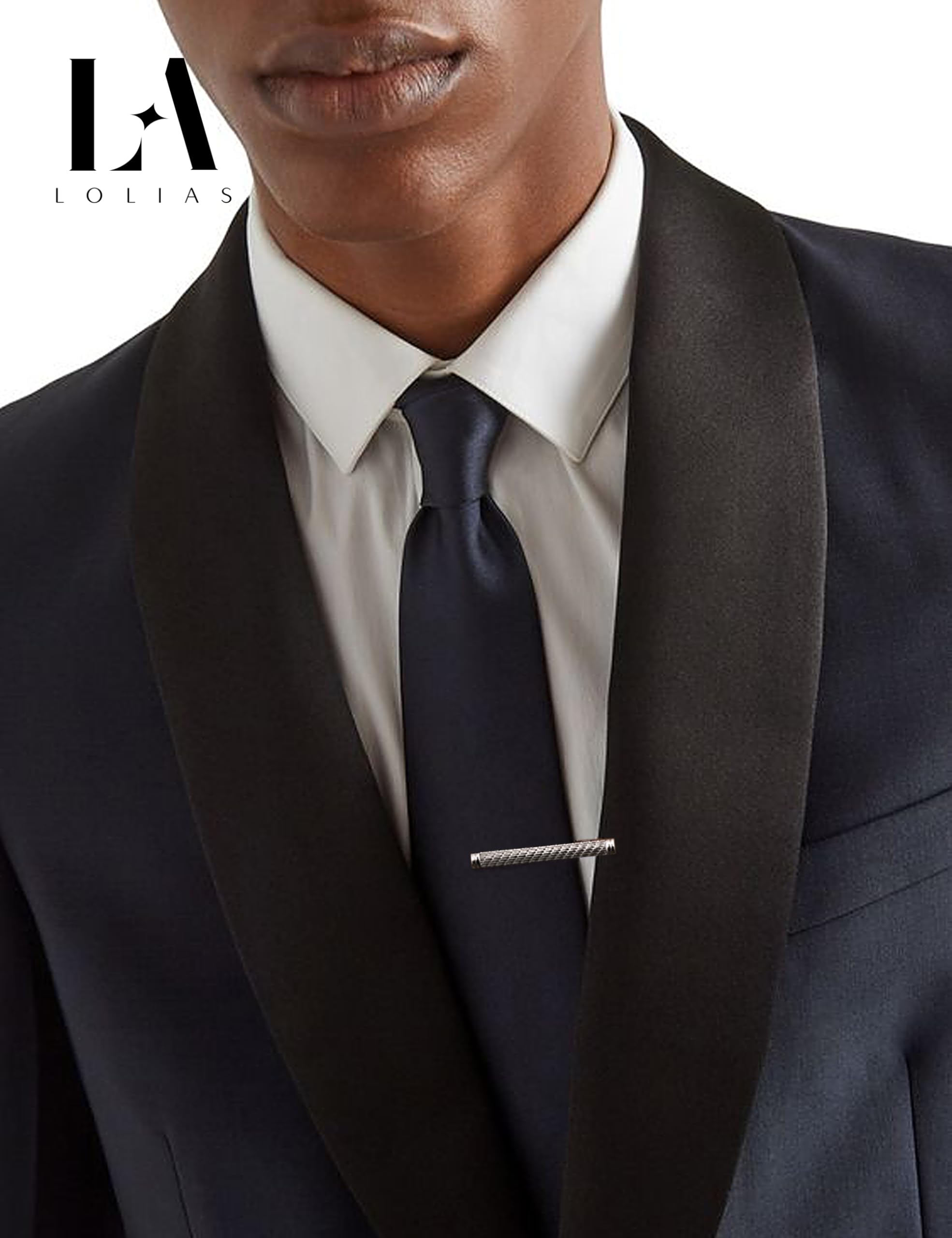 LOLIAS 12Pcs Tie Clips for Men Silver Black 14K Gold Plated Tie Bar for Regular Ties Classic Tie Clasps Necktie Wedding Meeting Business Clips with Gift Box