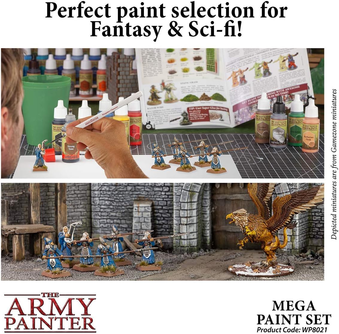 The Army Painter Warpaints Mega Paint Set, 50 Acrylic Paints and 1 Wargamer: Regiment Brush - Image 3