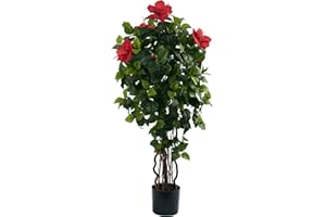 Nearly Natural 4’ Hibiscus Artificial Tree, 4ft, Green