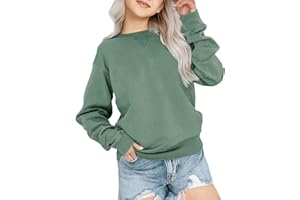 Bingerlily Girls Casual Long Sleeve Sweatshirt Crew Neck Cute Pullover Relaxed Fit Tops