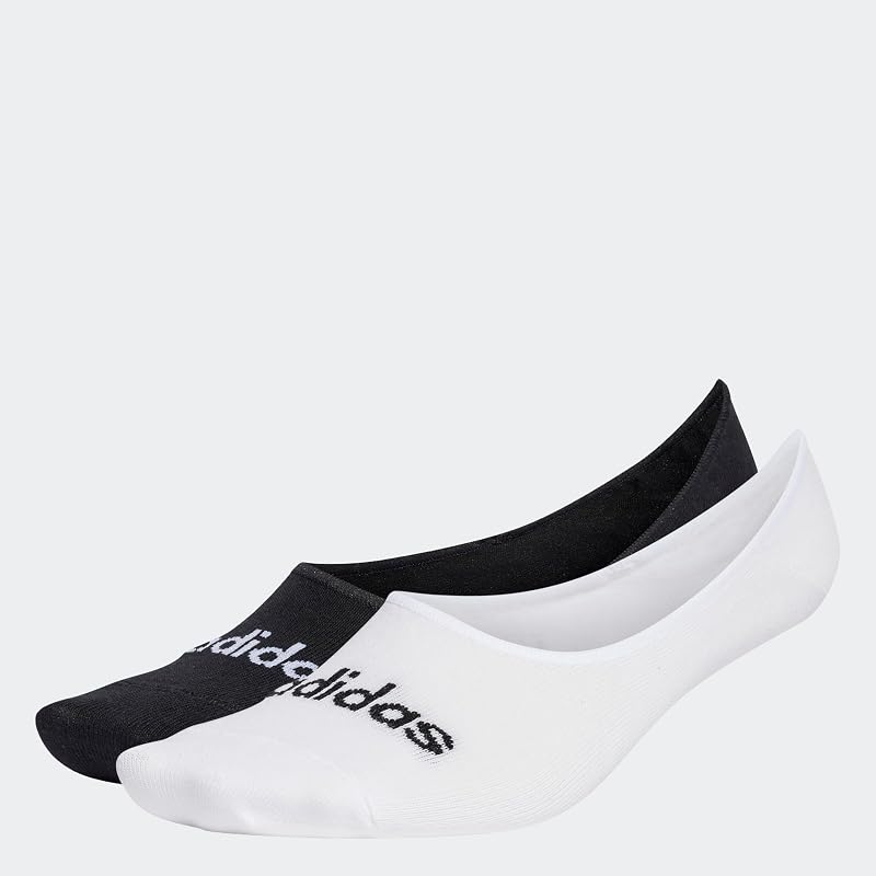 Meias finas de bailarina lineares adultas unissex 2 pares, branca/preta, 40-42