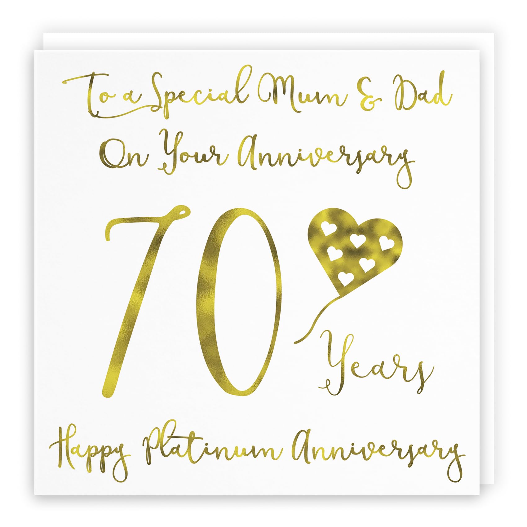 Hunts England - Mum And Dad - Parents 70th Anniversary Card - To A Special Mum & Dad On Your Anniversary - 70 Years - Happy Platinum Anniversary - Milano Collection — image 1