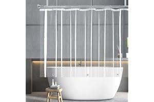 YISURE Clear Short Shower Curtain Liner 60 Inch Length, Peva Vinyl Waterproof Bathroom Short Shower Curtain Sets with 3 Heavy Magnets 70x60''