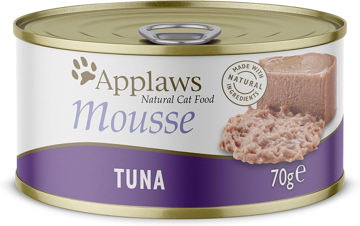 Applaws Natural Wet Cat Food, Tuna Mousse in 70 g Tin (Pack of 24), 70 g (Pack of 24)