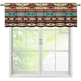 ZFRXIGN Southwestern Valances for Windows Treatments Covering Kitchen Window Valance Short Window Curtain Bathroom Decorate Patio Valances Living Room Window Drapes 54x18 Inch Native American Style