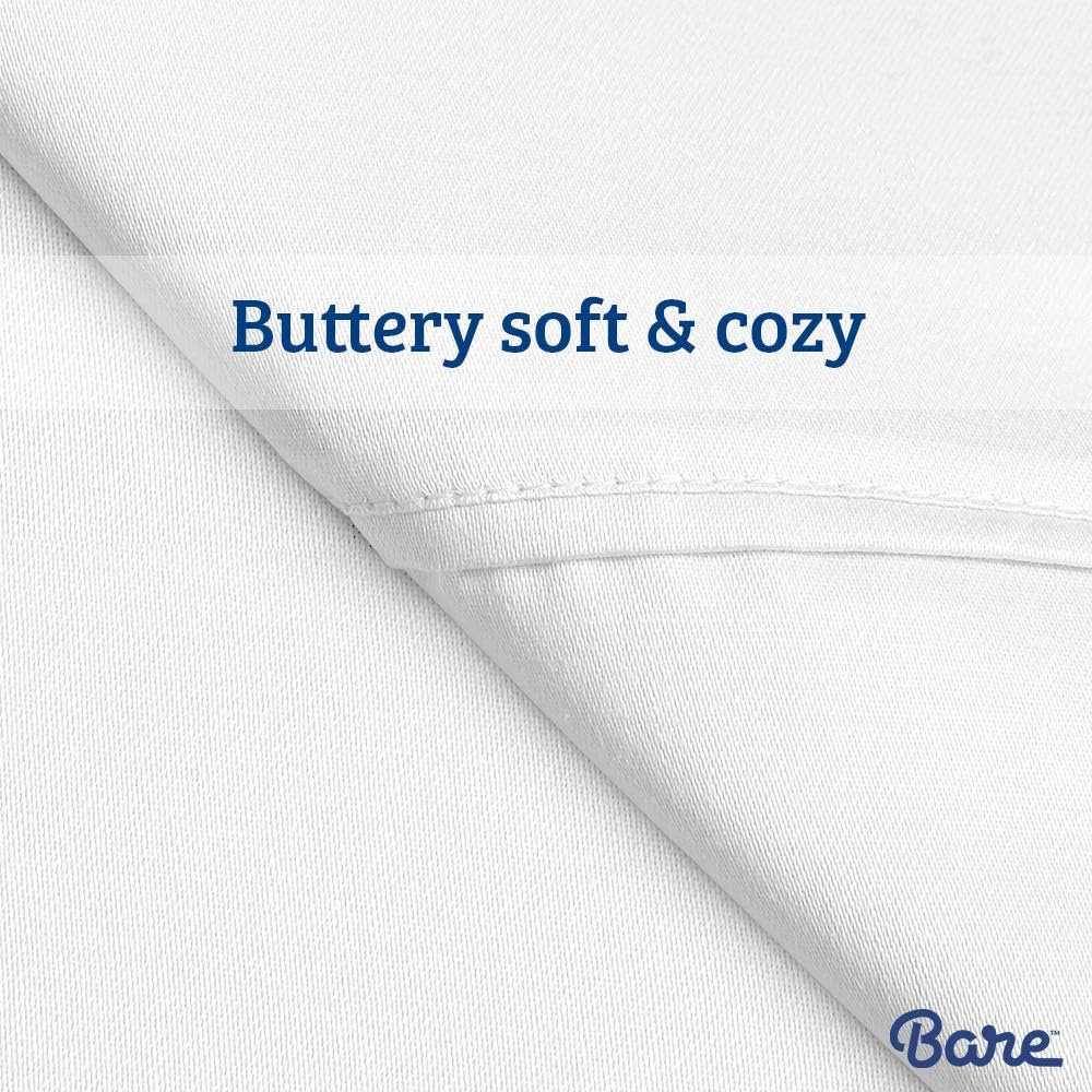 Bare Home Flat Top Sheet Premium 1800 Ultra-Soft Microfiber Collection - Double Brushed, Hypoallergenic, Wrinkle Resistant, Easy Care (King, White) -
