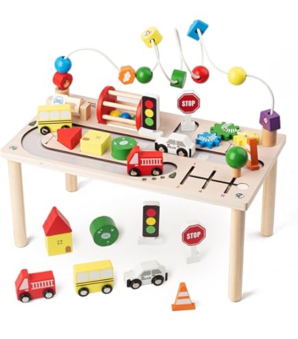 Table D'activités Pour Tout-petits, Cubes D'activités Pour Bébé, Jouet De Bureau En Bois Pour Garçons, Sevrage, Intérieur Et Extérieur, Famille, Amis, Anniversaire, Noël