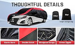 Altima Car Cover Waterproof All Weather with Red