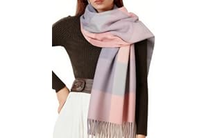 BLATIAL Womens Scarf Winter Blanket Cashmere Feel Large Scarves Thick Soft Warm Plaid Chunky Scarfs