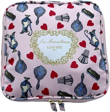 Amazon Laduree トラベルポーチ 小物入れ メイク アップ ポーチ かわいい 化粧ポーチ ピンク アンティーク柄 ピンク Les Merveilleuses Laduree 化粧ポーチ メイクボックス 通販