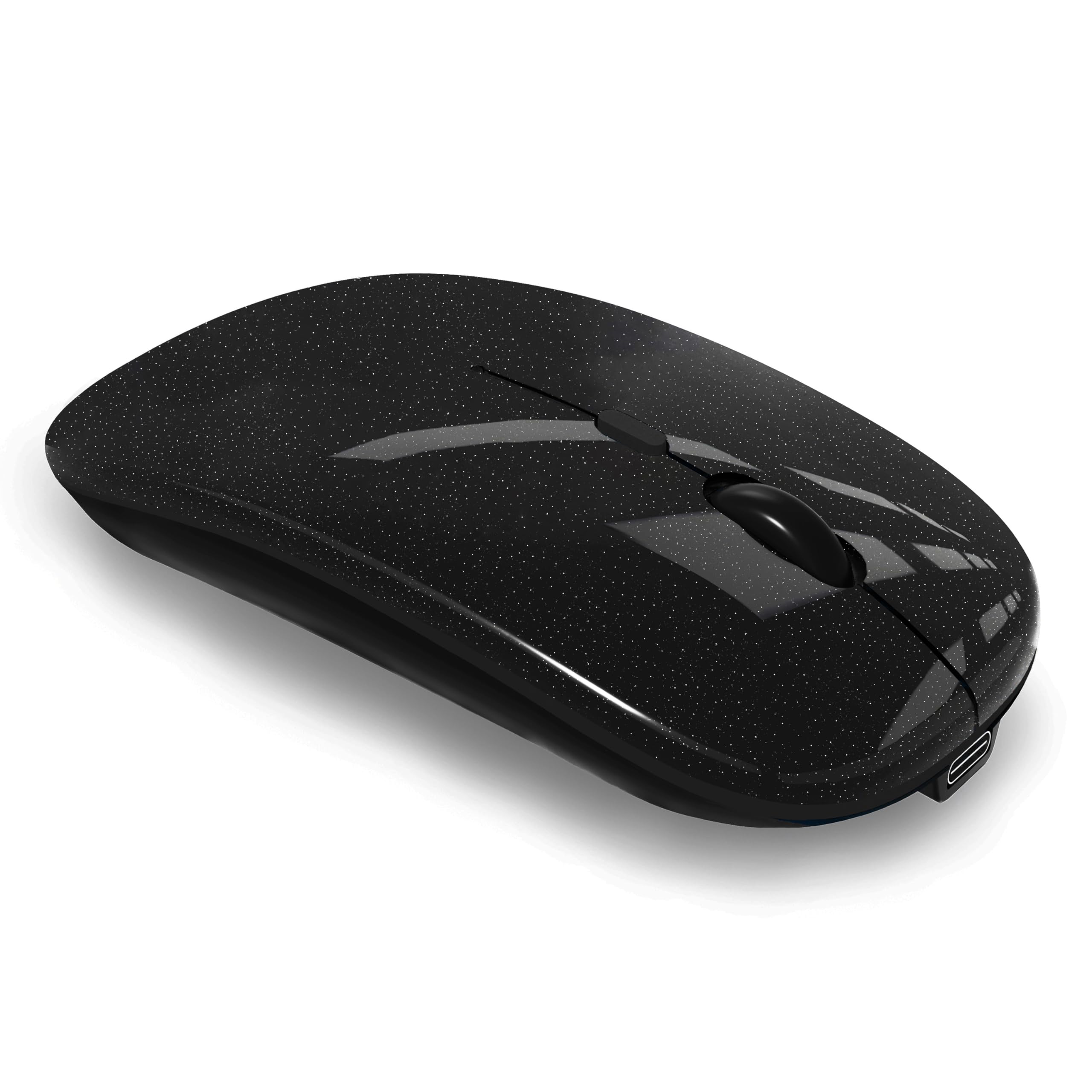 Photo 1 of WREANU Wireless Bluetooth Mouse Rechargeable Laptop Mice Silent Slim Use(Bluetooth5.2 and Portable 2.4GHz USB Receiver)Dual Mode Computer Mouse for Laptop/iPad/Tablet/Apple/Computer/Mac(Bright Black)