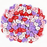 JUNEBRUSHS 300pcs Valentine Erasers with Sweet Messages,Conversation Heart Erasers, Mini Heart Eraser Bulk for School, Party Favors Gifts Students Teachers Office School Rewards Prizes Party