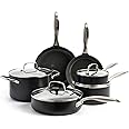 GreenPan Canterbury Hard Anodized Healthy Ceramic Nonstick, 10 Piece Cookware Pots and Pans Set, PFAS-Free, Dishwasher Safe, Oven Safe, Black