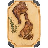 Elihome Essential Series Cutitng Board for Kitchen- Natural Wood Fiber Composite, Dishwasher Safe, Eco-Friendly, Juice Grooves, Non-slip Feet, Non-Porous, Reversible, BPA Free, Medium - 12" x 8"