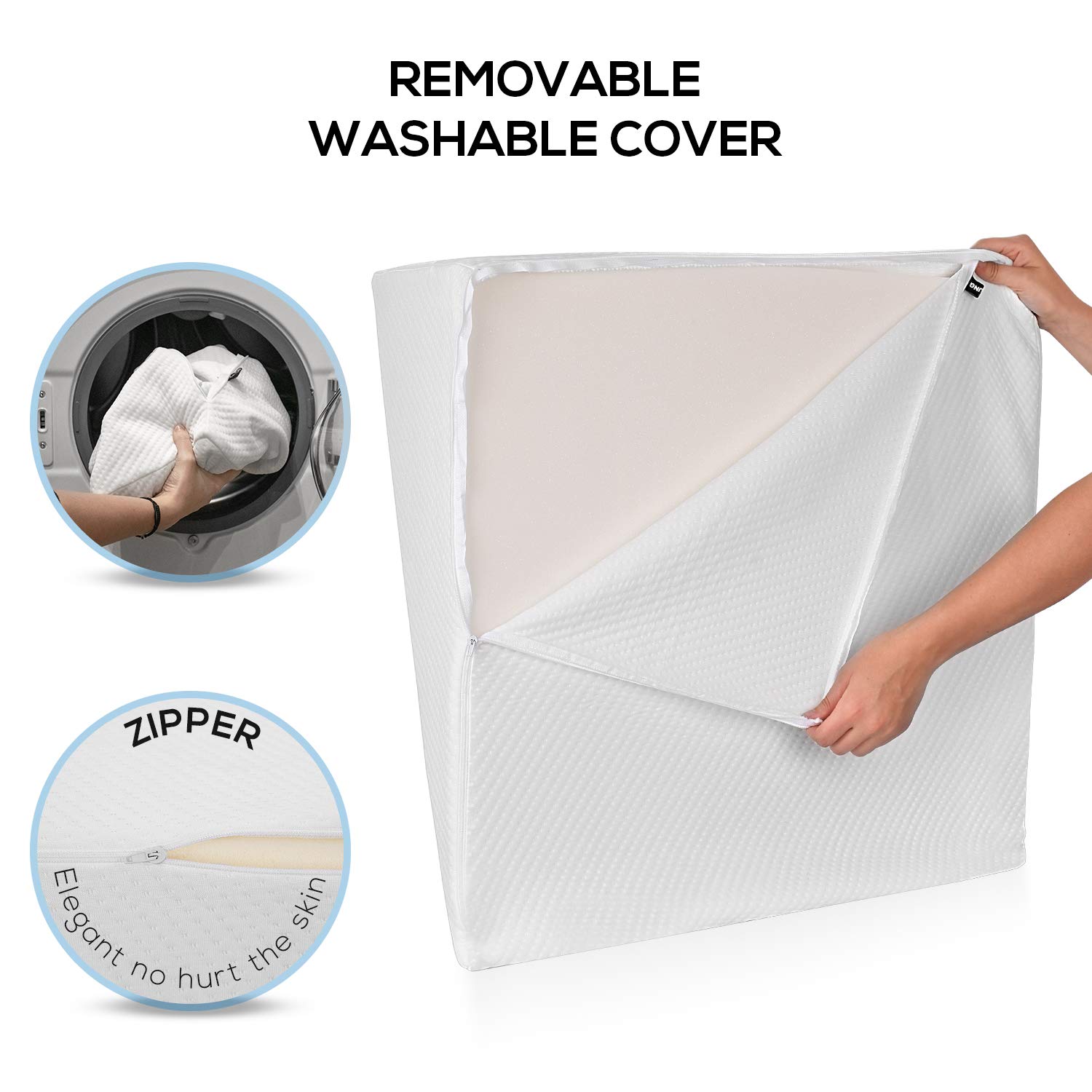 Ebung Body Positioner - Premium Memory Foam Wedge Pillow for Sleeping, Sitting, Snoring, Heartburn Relief, Pregnancy, TV, Reading, Backrest, Leg Rest
