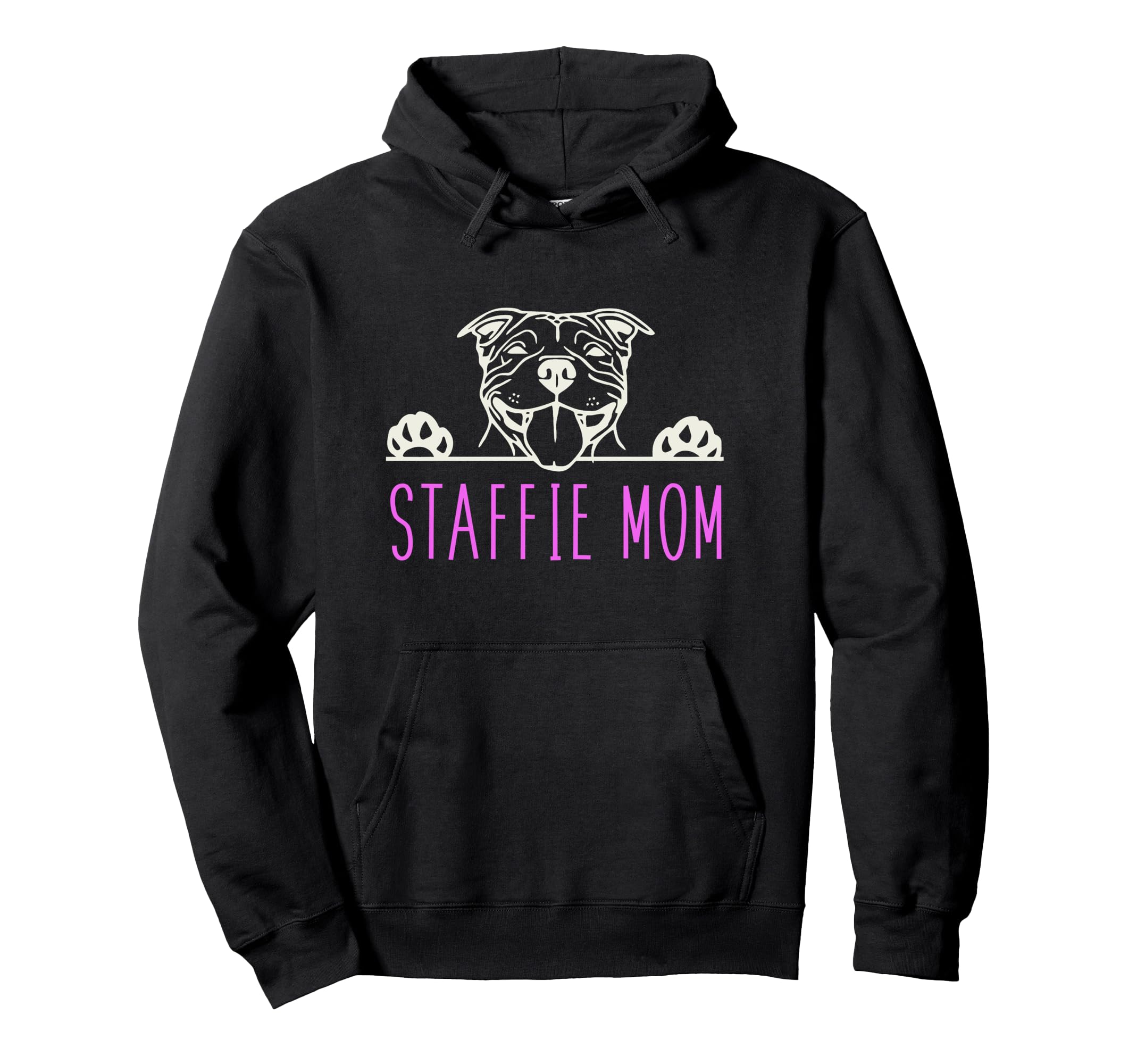 Staffie Mom with Staffordshire Bull Terrier Dog Pullover Hoodie