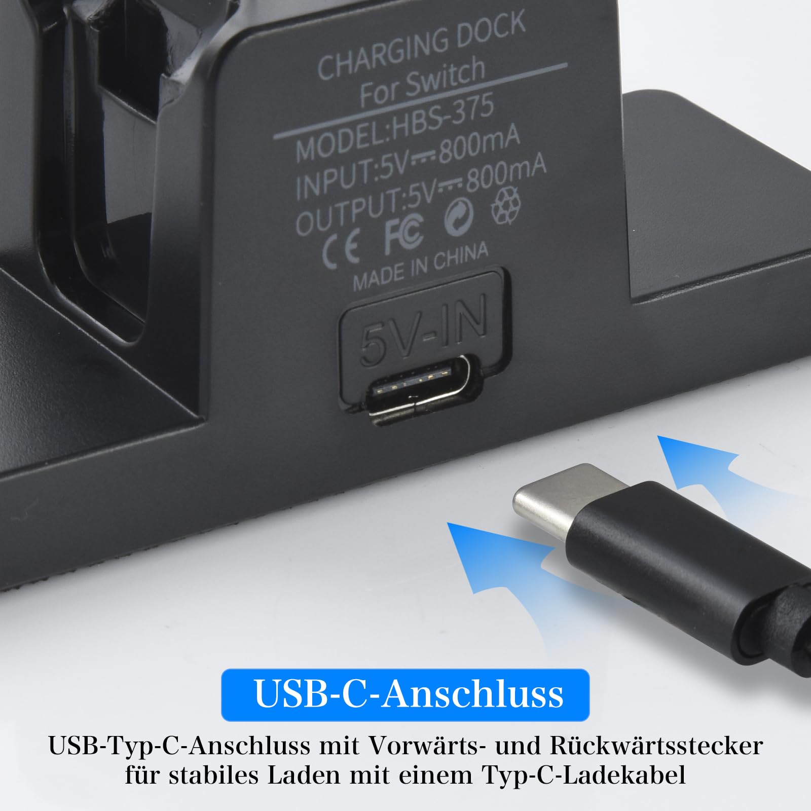 ELUTENG Ladestation für Switch Controller, Controller Ladestation Kompatibel mit Nintendo Switch JoyCons, Ladesta Tion mit LED Anzeigeleuchte Und 3-3Ft Typ-C USB Ladekabel 6