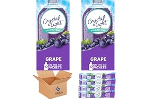 GRISA BOX Crystal Light On The Go Grape, 2 Boxes (10 Packets each Box) – A refreshing and convenient way to enjoy the bold, delicious taste of grape anywhere, anytime +GrisaBox Stickers.