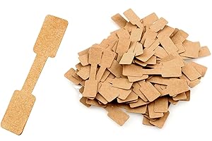 ZZHXSM 200Pcs Blank Jewelry Sticker Price Tags Labels Jewelry Display Cards Labels Rectangle Shape Sticker Hang Tags, White Kraft Paper