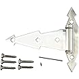 Harrier Hardware Stainless Steel Spring T-Hinge for Wooden Gate, Wood Fence, Shed, Barn, Heavy Duty 7-Inch
