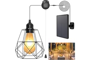 highydroLED Solar Lights Indoor, Solar Shed Light with Pull Cord, Solar Chandelier Outdoor, Solar Pendant Lights Indoor Outdoor for Gazebo Yard Patio Balcony Barn Garage