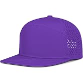 Chaseshine 4 Inclusive Sizes Performance Flat Brim Trucker Hat Men Women, 7 Panel Snapback Running