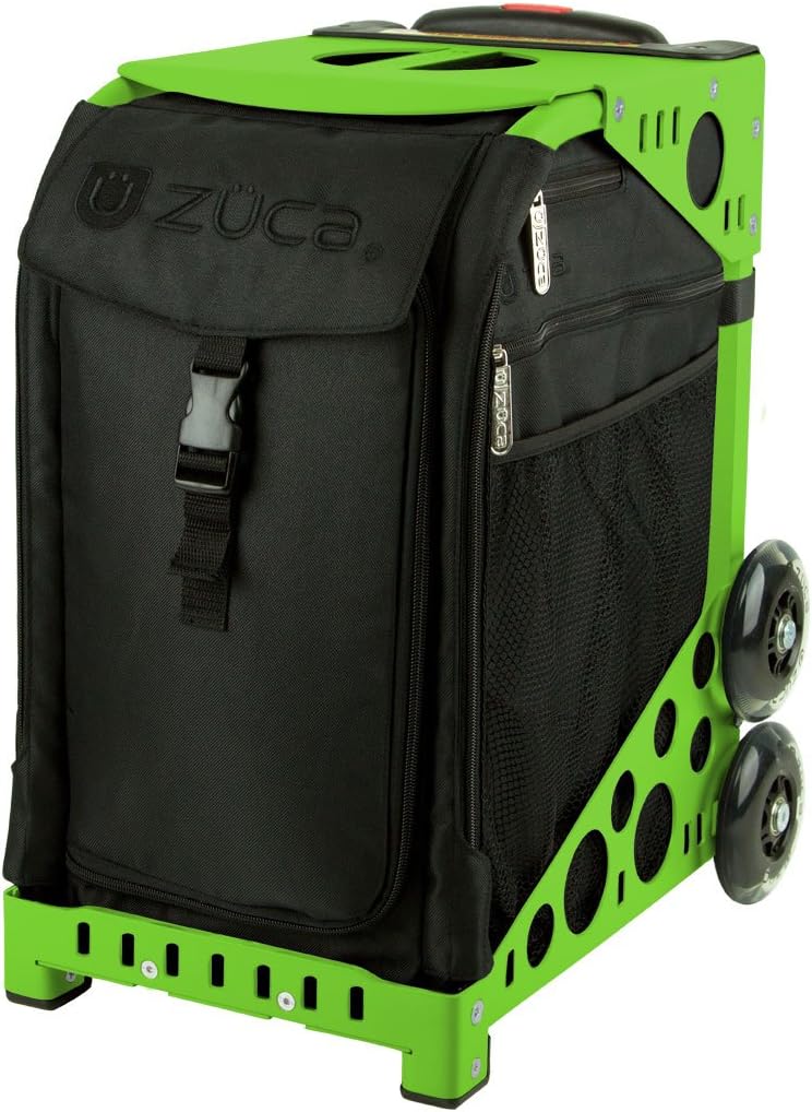 Zuca Stealth Sport Insert Bag (Black, Black embroidery) with Black Non-Flashing-Wheels Sport Frame : Sports & Outdoors
