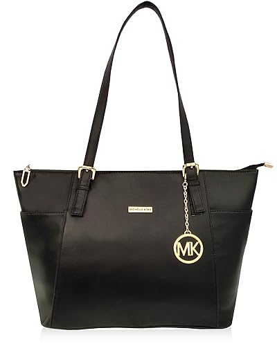 MK Zinnia Black Color Top Zip Imported Genuine leatherette Bag for Girls and Women