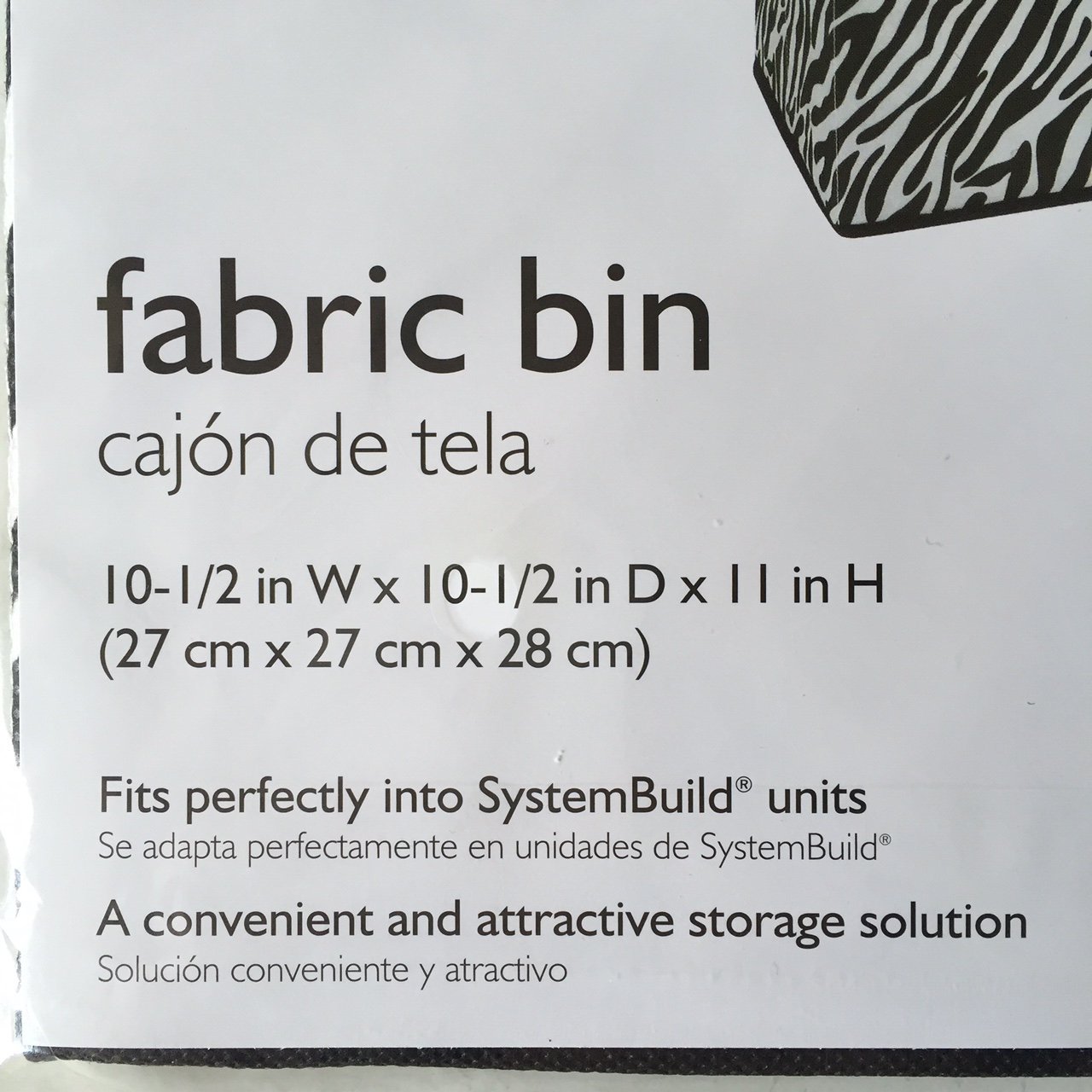 System Build Cube Storage Fabric Drawer Zebra Pattern Buy Online