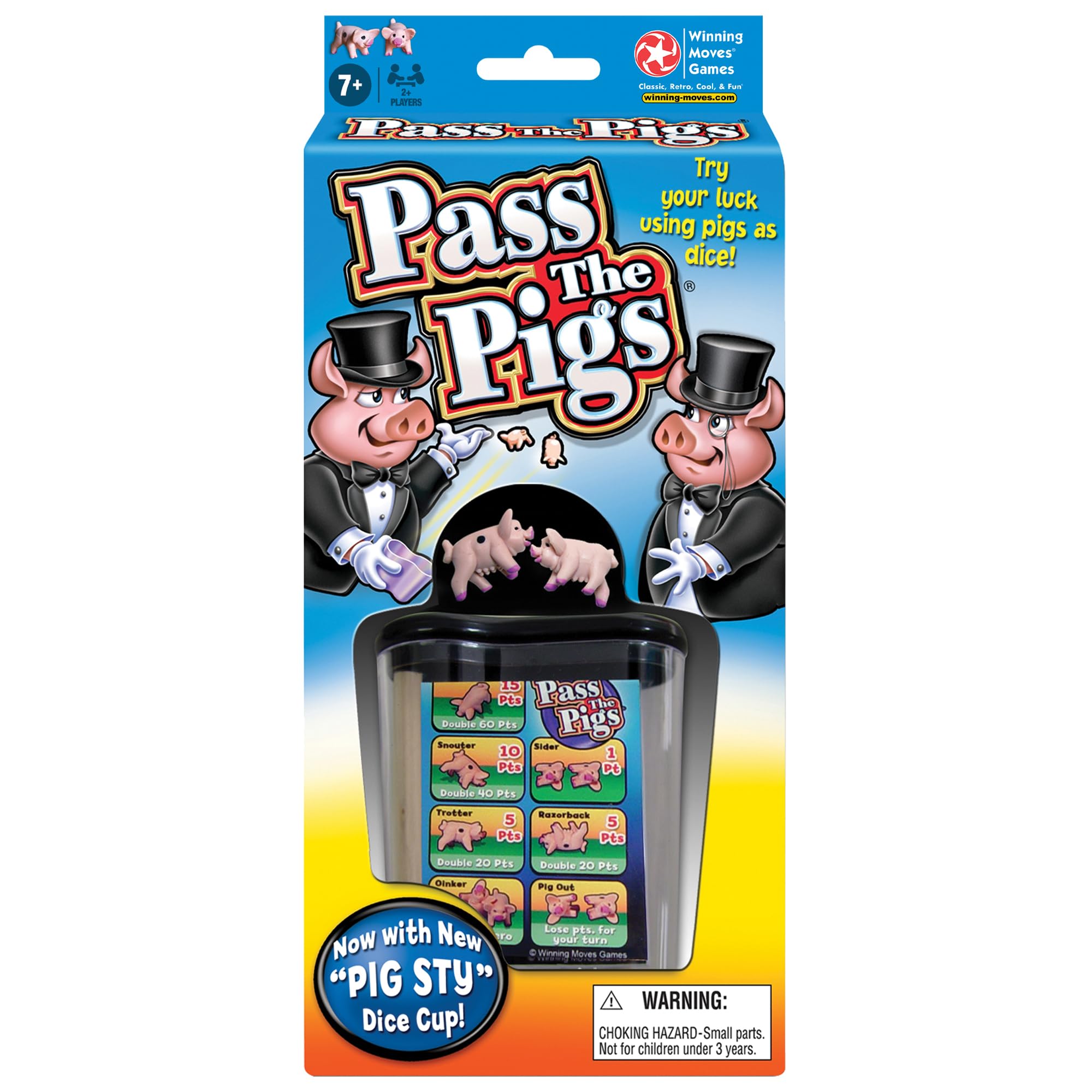 Pass The Pigs by Winning Moves Games USA, a Hilarious Pig Dice Game, Family Favorite for Over 40 Years, for 2 or More Players, Ages 7+ (1046)
