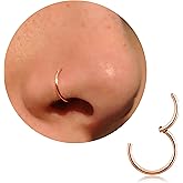 20G 18G 16G Titanium Nose Ring Hoop, Cartilage Hoop Earrings for Women Men Silver Gold Nose Ring Septum Ring Tragus Conch Helix Daith Lip Piercing Jewelry 6mm/7mm/8mm/9mm/10mm