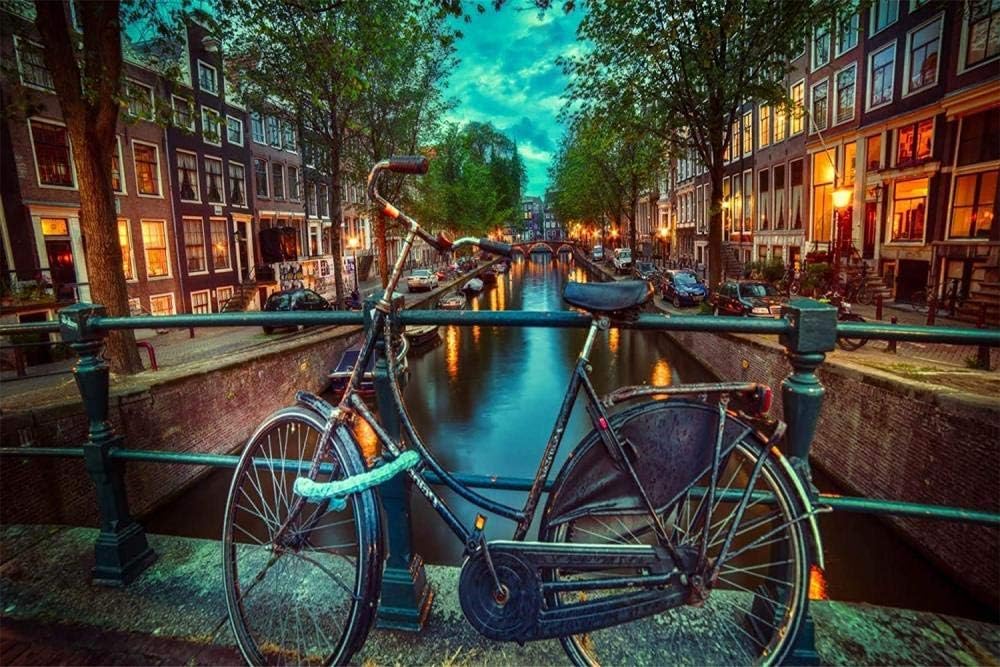 RHUA 1000 Pieces Jigsaw Puzzles Amsterdam City DIY Picture Wooden Decoration for The Home