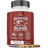 Ancestral Supplements Grass Fed Blood is Blood, Liver & Spleen Formula, 500mg, Grass Fed Beef Supplement, Red & White Blood Cell Formation, Immune and Heart Health Support, Non GMO, 180 Capsules