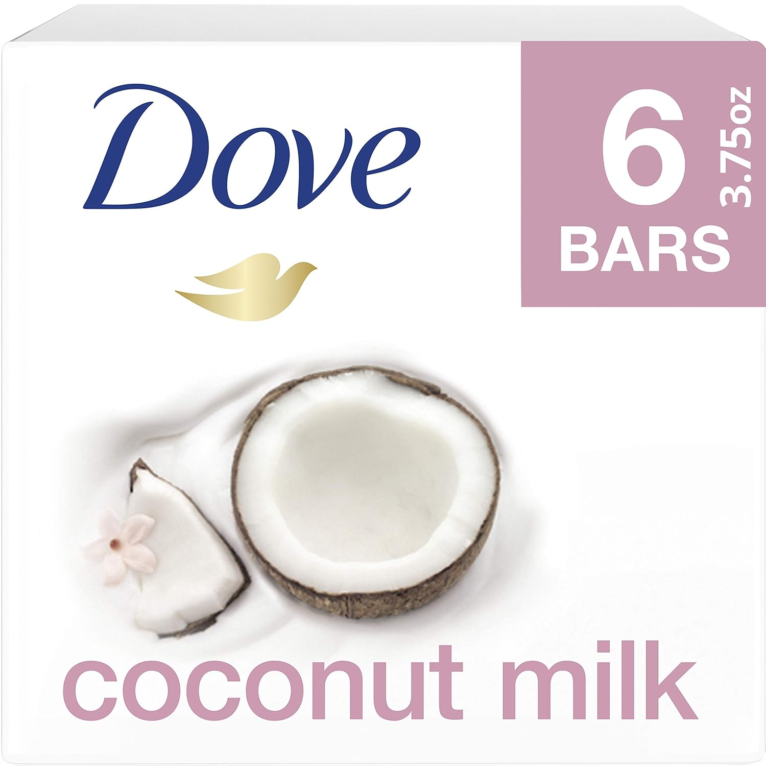 Dove Beauty Bar For Softer Skin Coconut Milk More Moisturizing Than Bar Soap, (6 Count of 3.75 oz Bars) 22.5 oz : Beauty