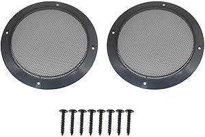 OZXNO 2 Pcs 6.5 Inch Metal Mesh Speaker Grills Covers Subwoofer Grill Protective Case with Mounting Screws for Home Audio Car Speaker (Black)