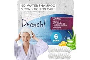 Drench No Water Rinse Free Shampoo Caps - Waterless Shampoo and Conditioner - Dry Hair Wash Caps for Elderly or Bedridden - C
