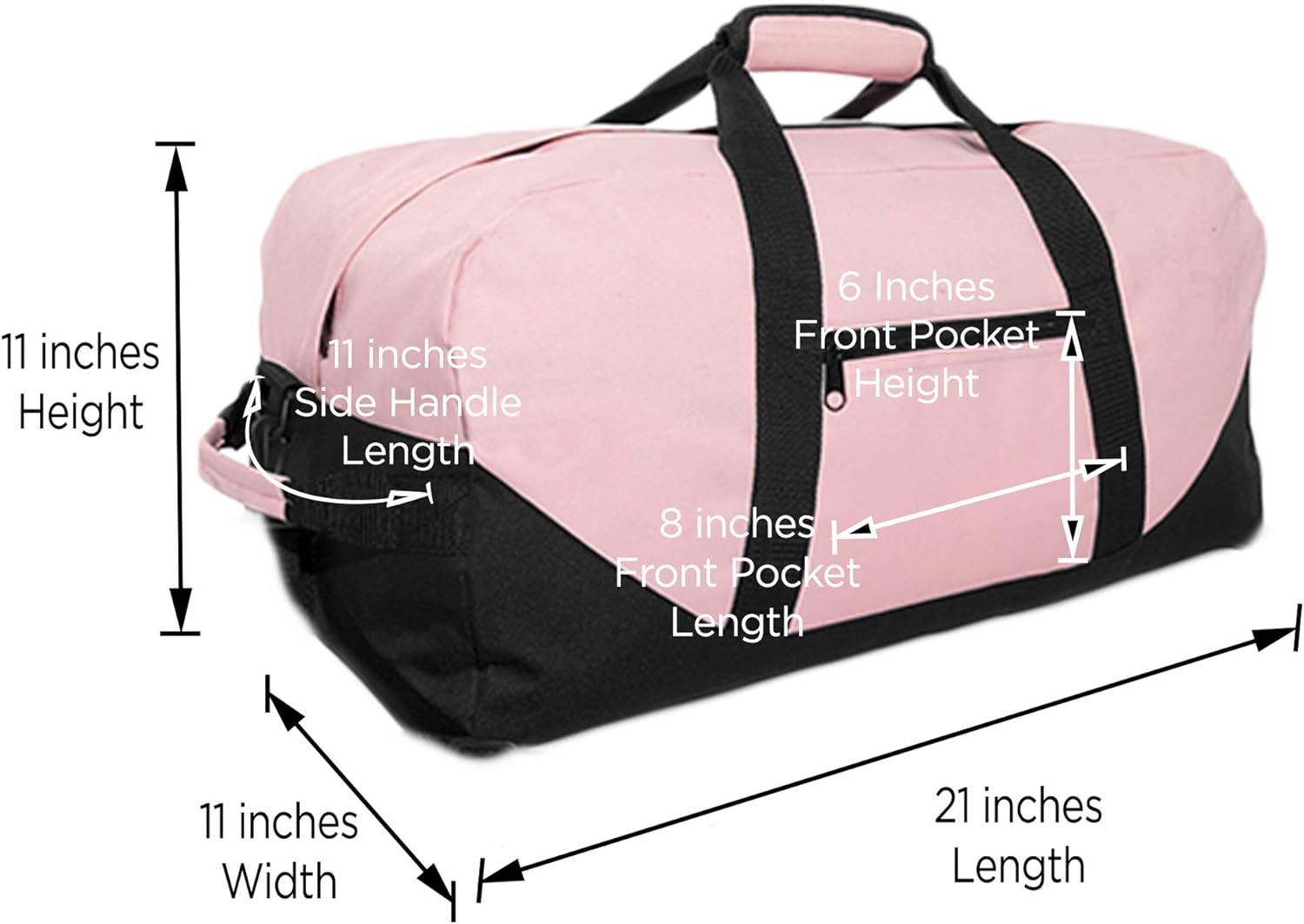21" Large Duffle Bag with Adjustable Strap (Pink): Clothing