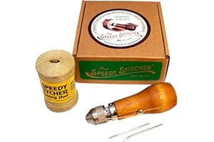Speedy Stitcher Sewing Awl Kit with 180-yard Tube of Thread, Natural