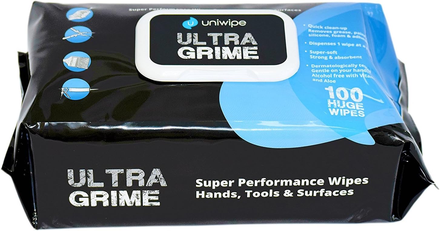Uniwipe Ultragrime Huge Multipurpose Cleaning Wipes - Pack of 100, 100 Count (Pack of 1)