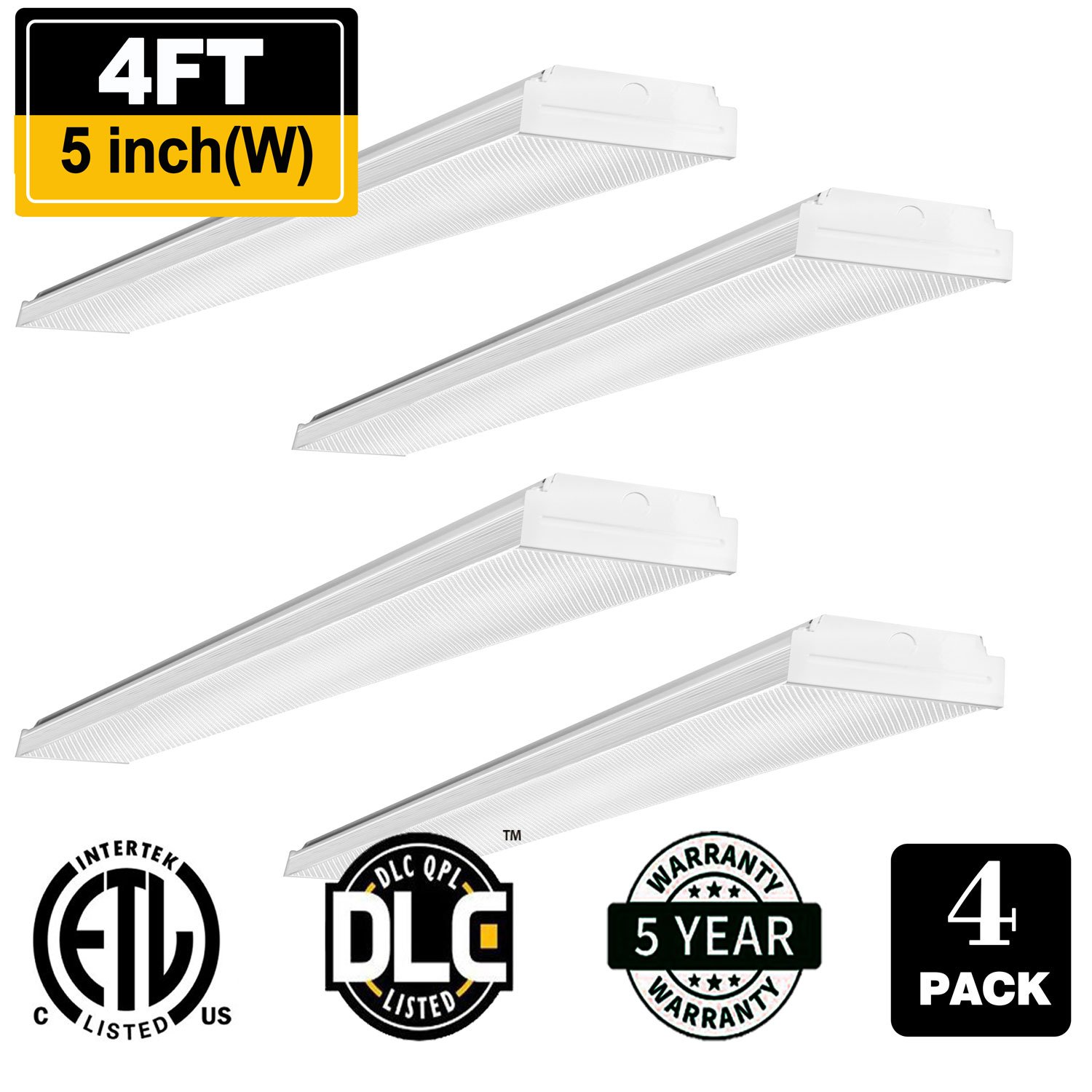 AntLux 4FT LED Shop Lights Flush Mount LED Wraparound Light 40W