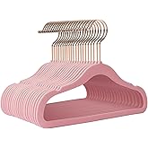 Ulimart Baby Hangers Velvet 50 Pack-11.4 Inch,Baby Clothes Hangers Non Slip, Baby Hangers for Closet,Sturdy Infant/Toddler Hangers Pink Hangers