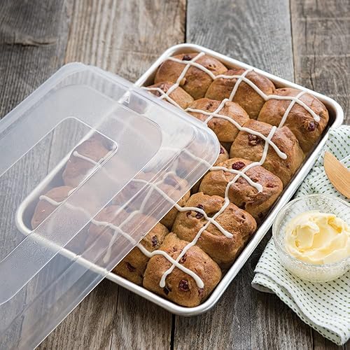 Nordic Ware Naturals Two Half Sheets with Lid Set, 3-Pieces and