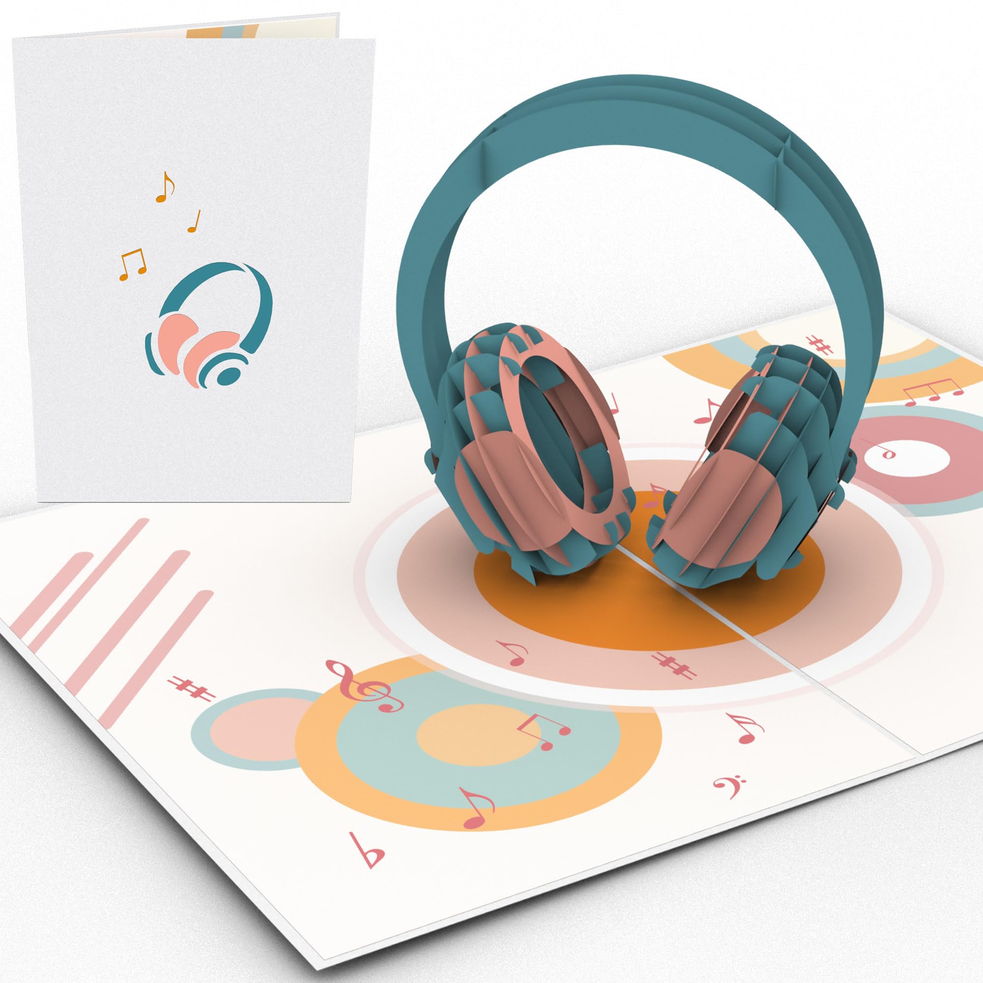 Sweetpopup® 3D Headphone Pop-Up Card - Filigree Handmade, Perfect for Birthdays, Good Luck Wishes, Musicians, DJs, or Gamers (092)